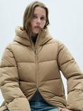 Mango Tokyo Puffer Coat, Light Beige