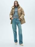 Mango Tokyo Puffer Coat, Light Beige