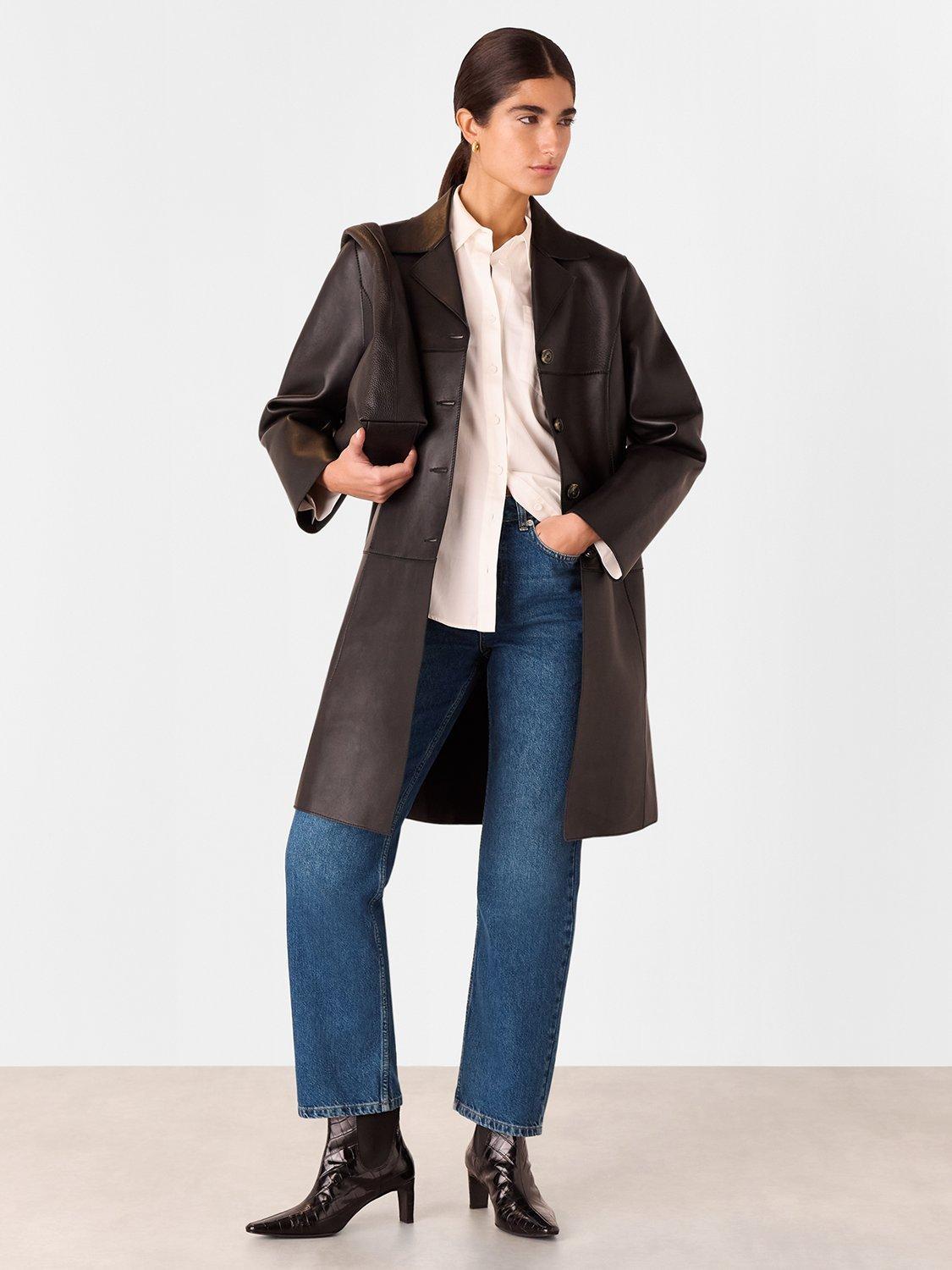 Product image 3 of 6, which shows Whistles Authentic Column Leg Jeans, Blue, 26