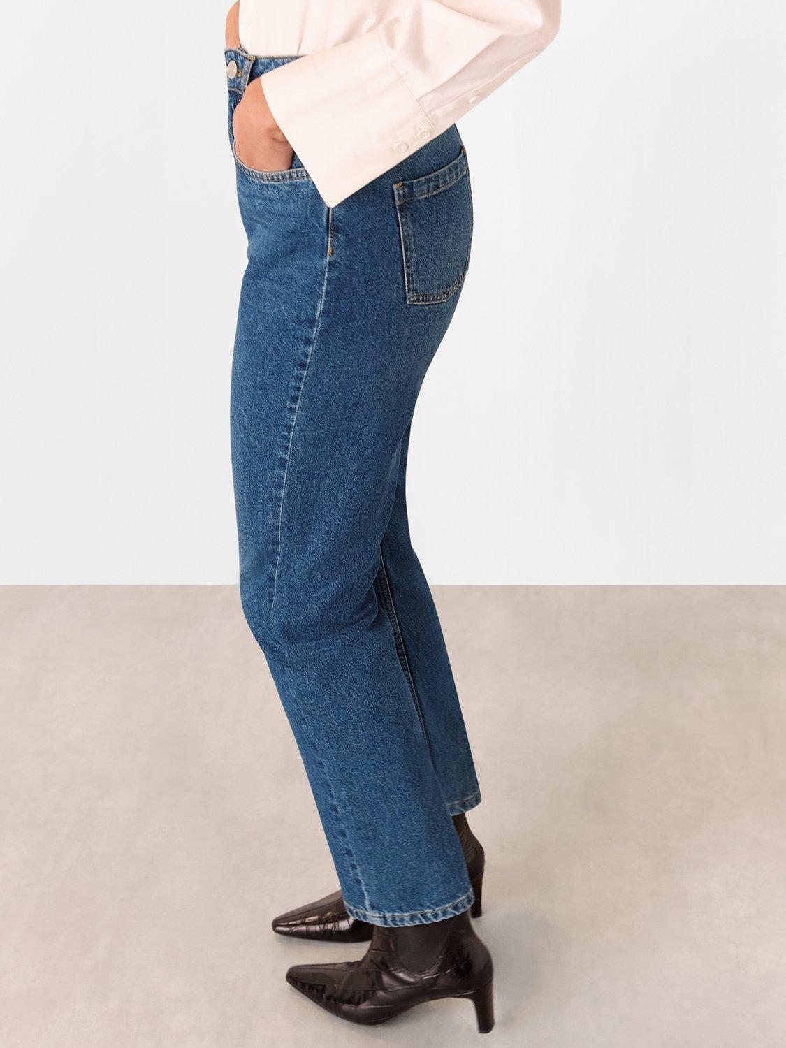Product image 4 of 6, which shows Whistles Authentic Column Leg Jeans, Blue, 26