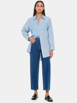 Whistles Petite Stretch Barrel Leg Jeans, Blue