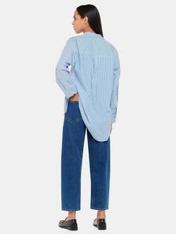 Whistles Petite Stretch Barrel Leg Jeans - view 2, Blue
