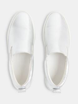 Whistles Kinsley Leather Slip On Trainers - view 2, Silver