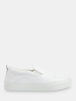 Whistles Kinsley Leather Slip On Trainers, White