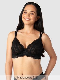 Hotmilk Heroine Flexiwire Plunge Nursing Bra - view 2, Black