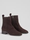 L.K.Bennett Rosella Suede Ankle Boots, Dark Chocolate