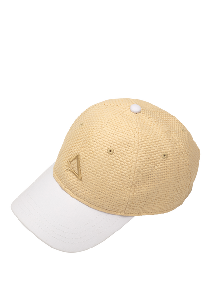 Hay Life Straw Baseball Cap, Sand/White, Sand/White