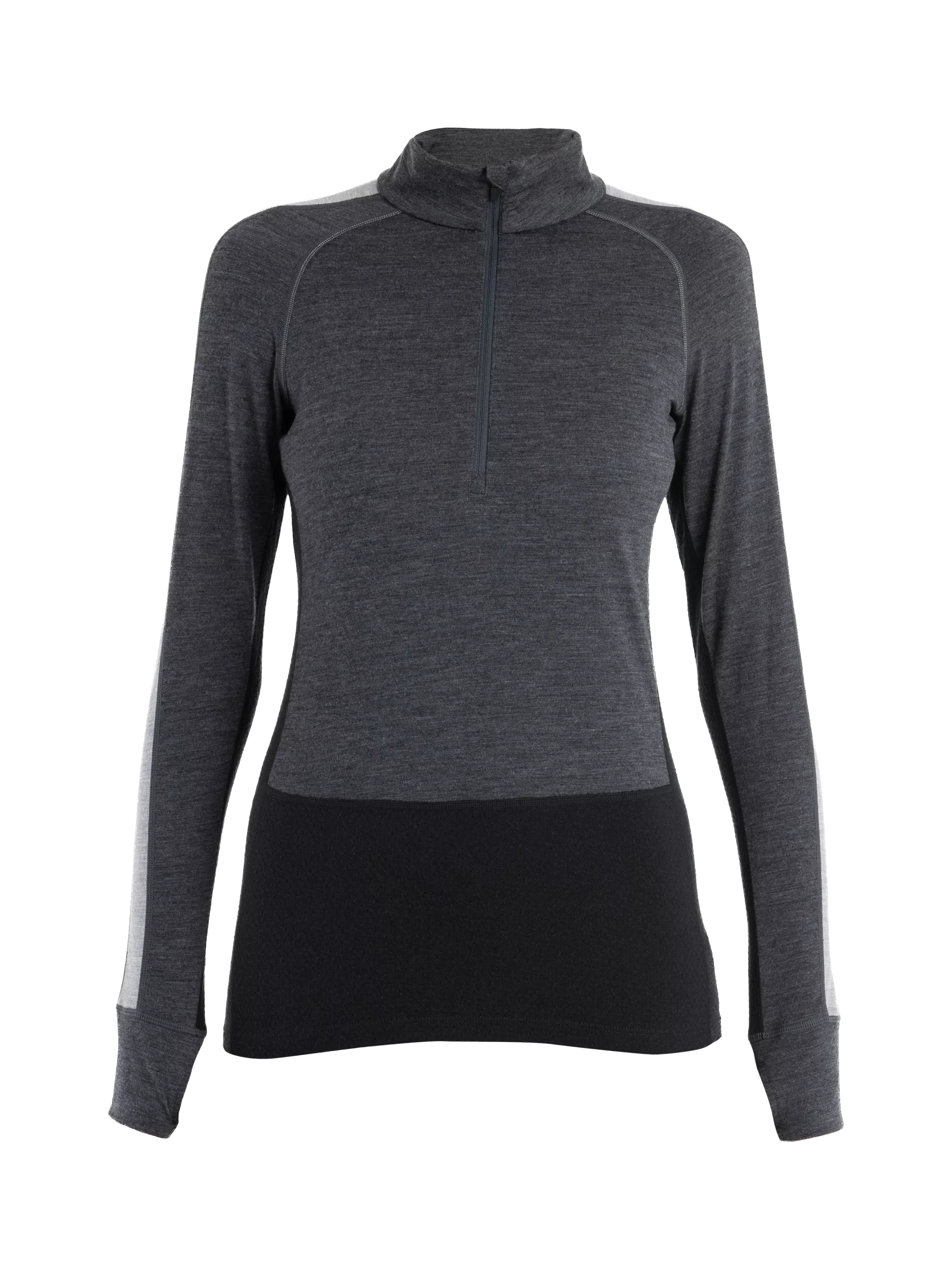 Icebreaker Women's Merino 200 ZoneKnit Long Sleeve Half Zip Base Layer, Black