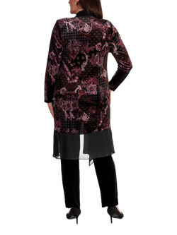 chesca Ren Retro Floral Jacket, Black/Red - view 2, Black/Red