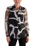 chesca Poetry Organza Shirt, Black/White