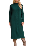 Pure Collection Wool Rich Knitted Dress, Dark Green