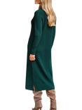 Pure Collection Wool Rich Knitted Dress, Dark Green