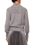 Pure Collection Embellished Wool Rich Jumper, Mid Grey