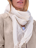 Pure Collection Ultra Fine Cashmere Scarf, Soft White