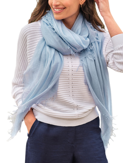 Pure Collection Ultra Fine Pure Cashmere Scarf - view 2, Cloud Blue