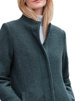 Pure Collection Boucle Wool Blend Longline Coat, Forest, Forest
