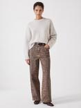HUSH Slouchy Fit Leopard Print Jeans