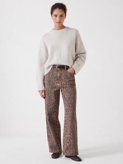 HUSH Slouchy Fit Leopard Print Jeans - view 2, Brown/Multi