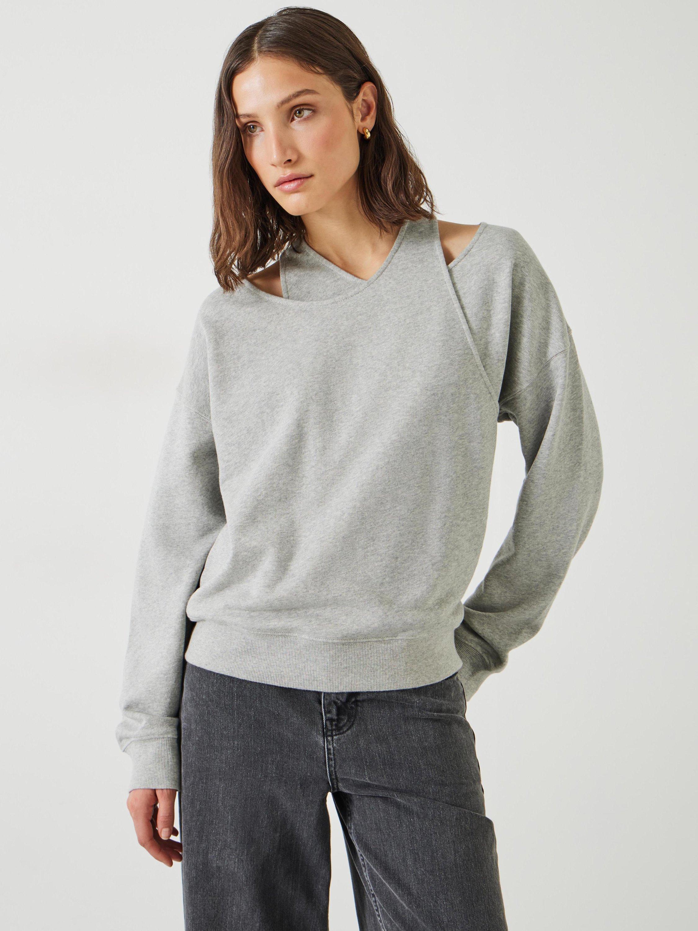Product image 2 of 6, which shows HUSH Beck Cut Out Sweatshirt, Grey, L