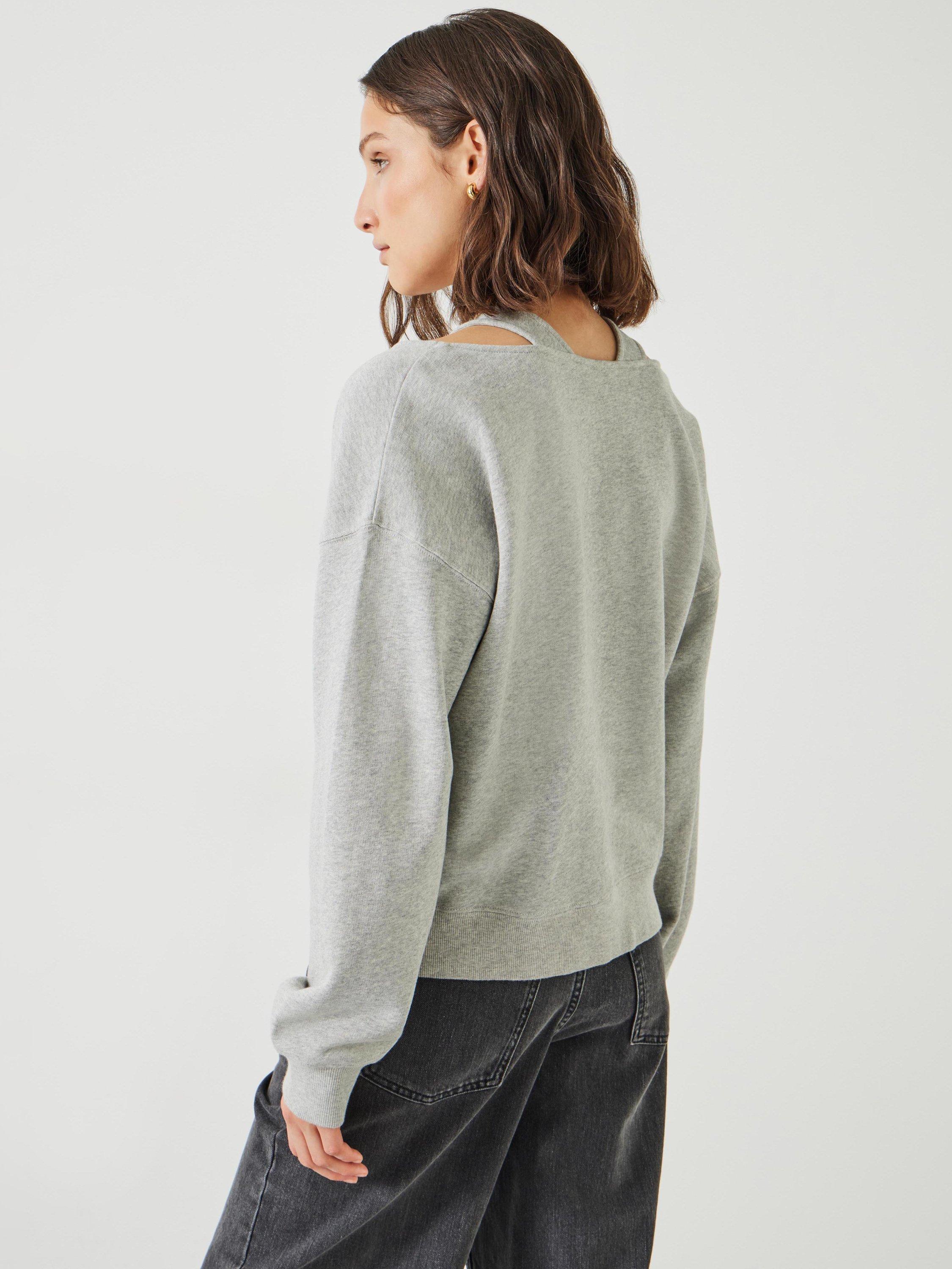 Product image 4 of 6, which shows HUSH Beck Cut Out Sweatshirt, Grey, L