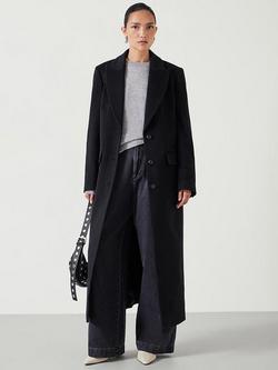 HUSH Meridah Wool Blend Coat, Black, Black
