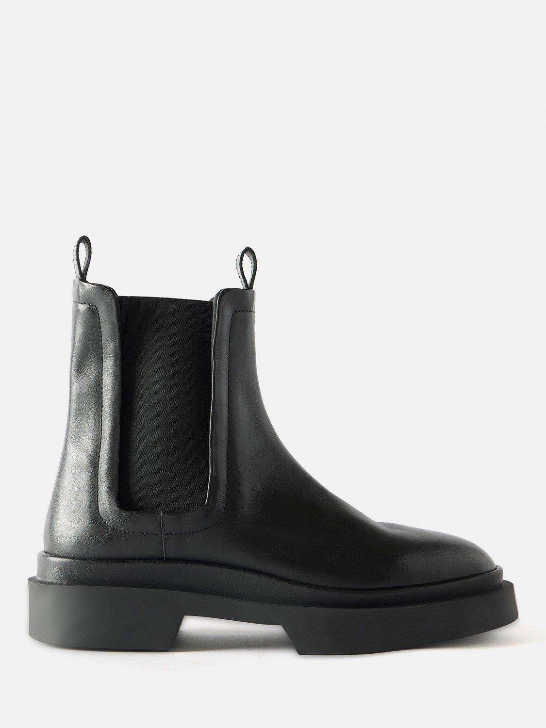 Mint Velvet Leather Chelsea Boots Black