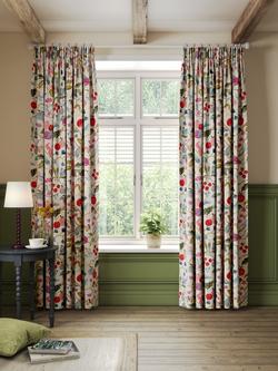 John Lewis Fruit Tree Print Pencil Pleat Pair Blackout Lined Curtains, Multi - view 2, Multi