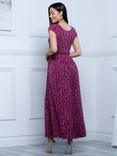 Jolie Moi Karlee Leopard Print Maxi Dress, Cerise