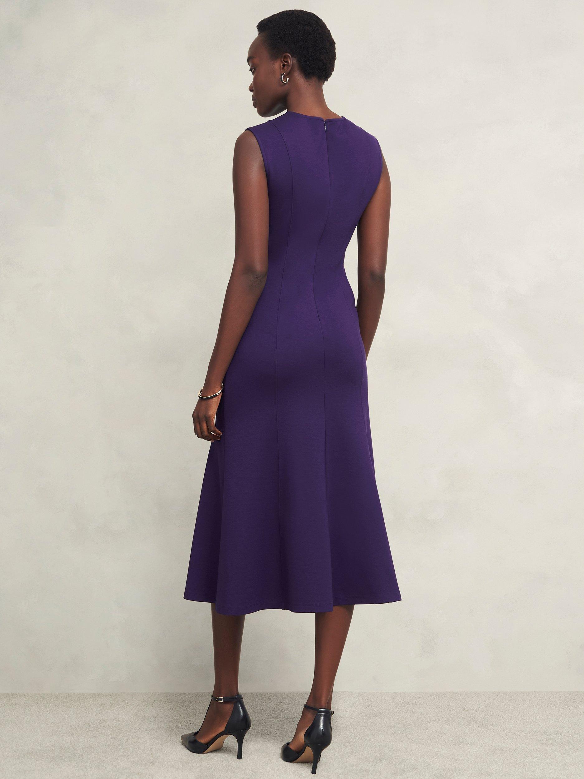 Hobbs Davina Ponte Dress Grape Purple