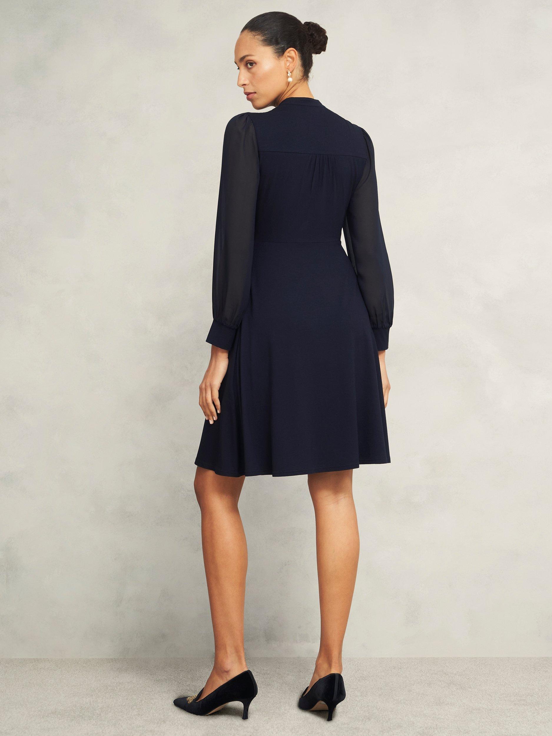 Product image 2 of 5, which shows Hobbs Liberty Jersey Dress, Hobbs Navy, 10