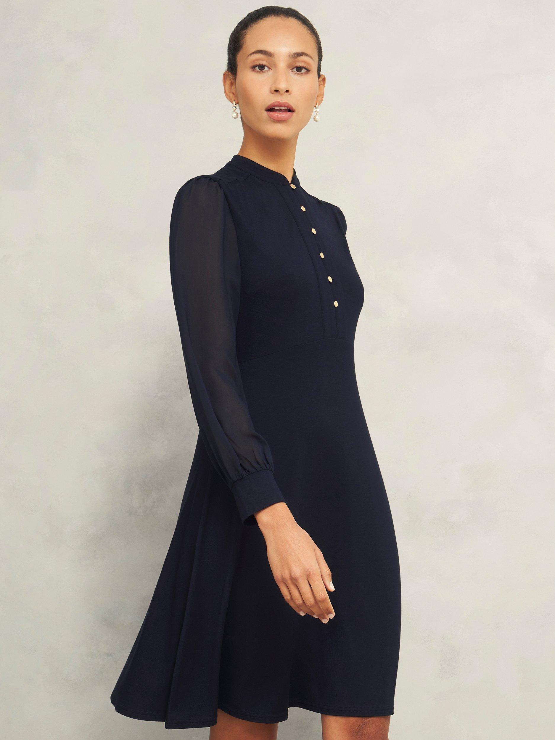 Product image 3 of 5, which shows Hobbs Liberty Jersey Dress, Hobbs Navy, 10