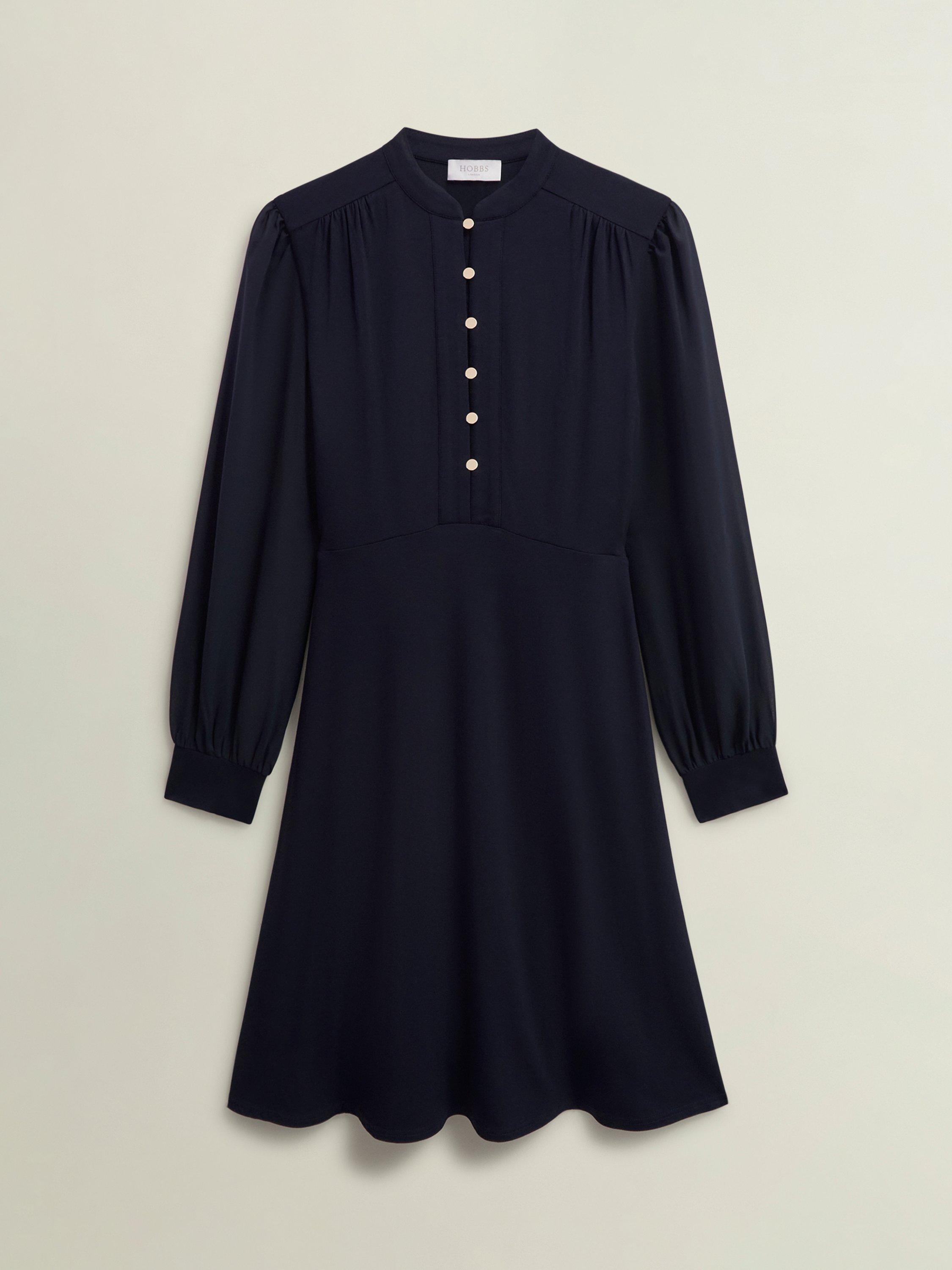 Product image 4 of 5, which shows Hobbs Liberty Jersey Dress, Hobbs Navy, 10
