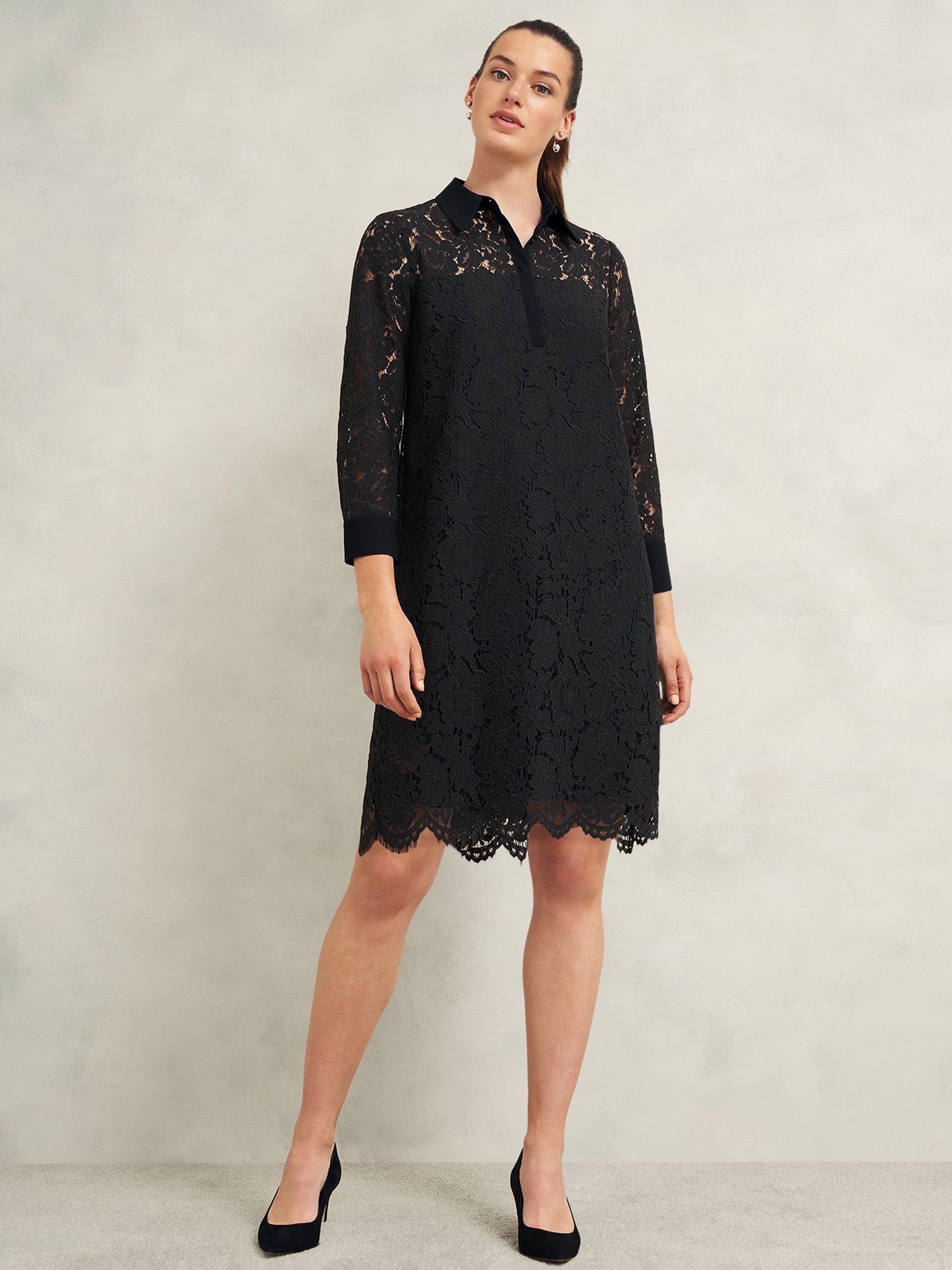 Hobbs Marciella Lace Dress, Black