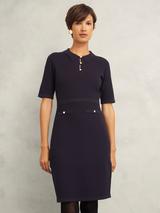 Hobbs Aly Sleeveless Knee Length Dress, Navy