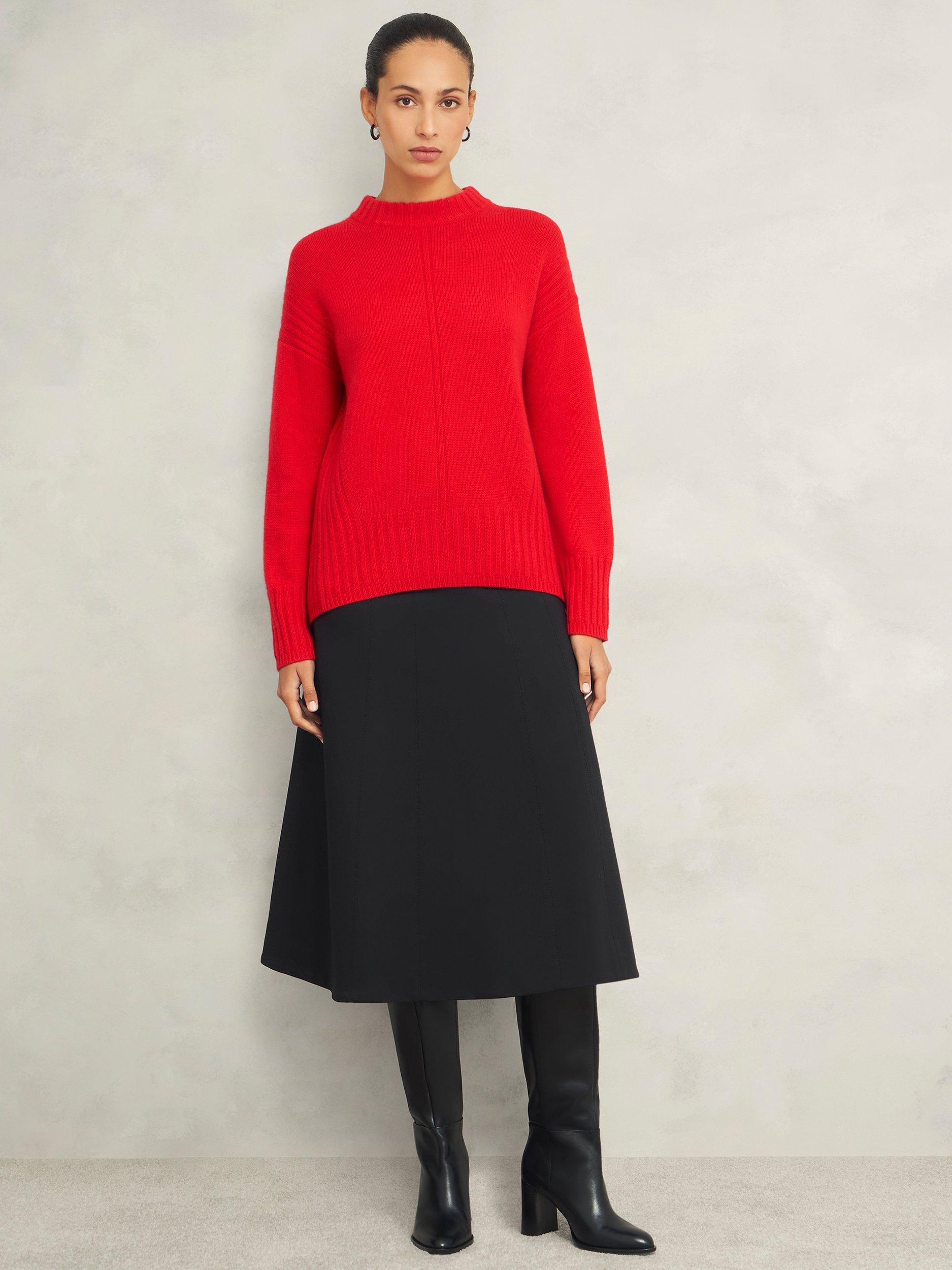 Product image 1 of 7, which shows Hobbs Adley Ponte Skirt, Black, 10