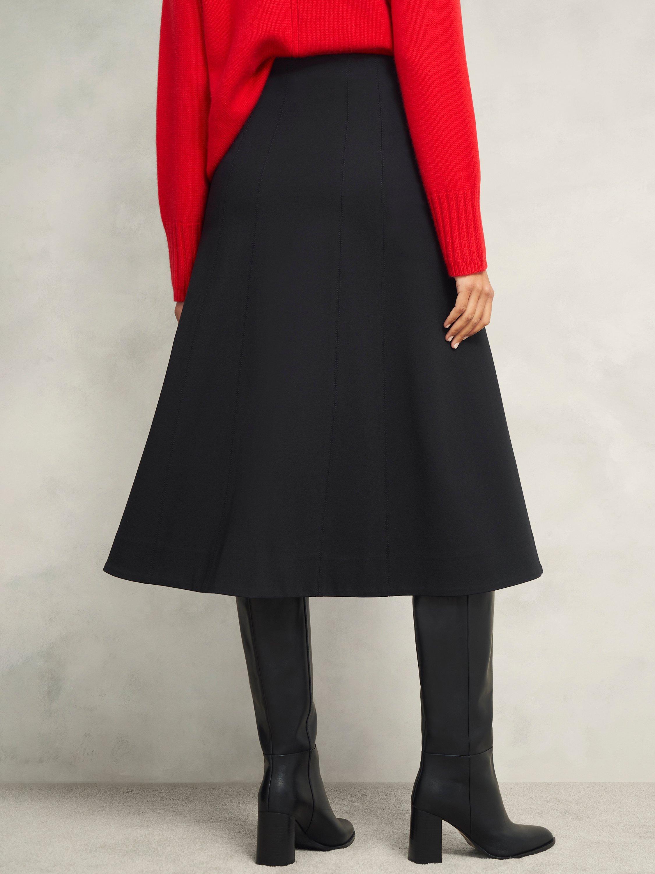 Product image 2 of 7, which shows Hobbs Adley Ponte Skirt, Black, 10