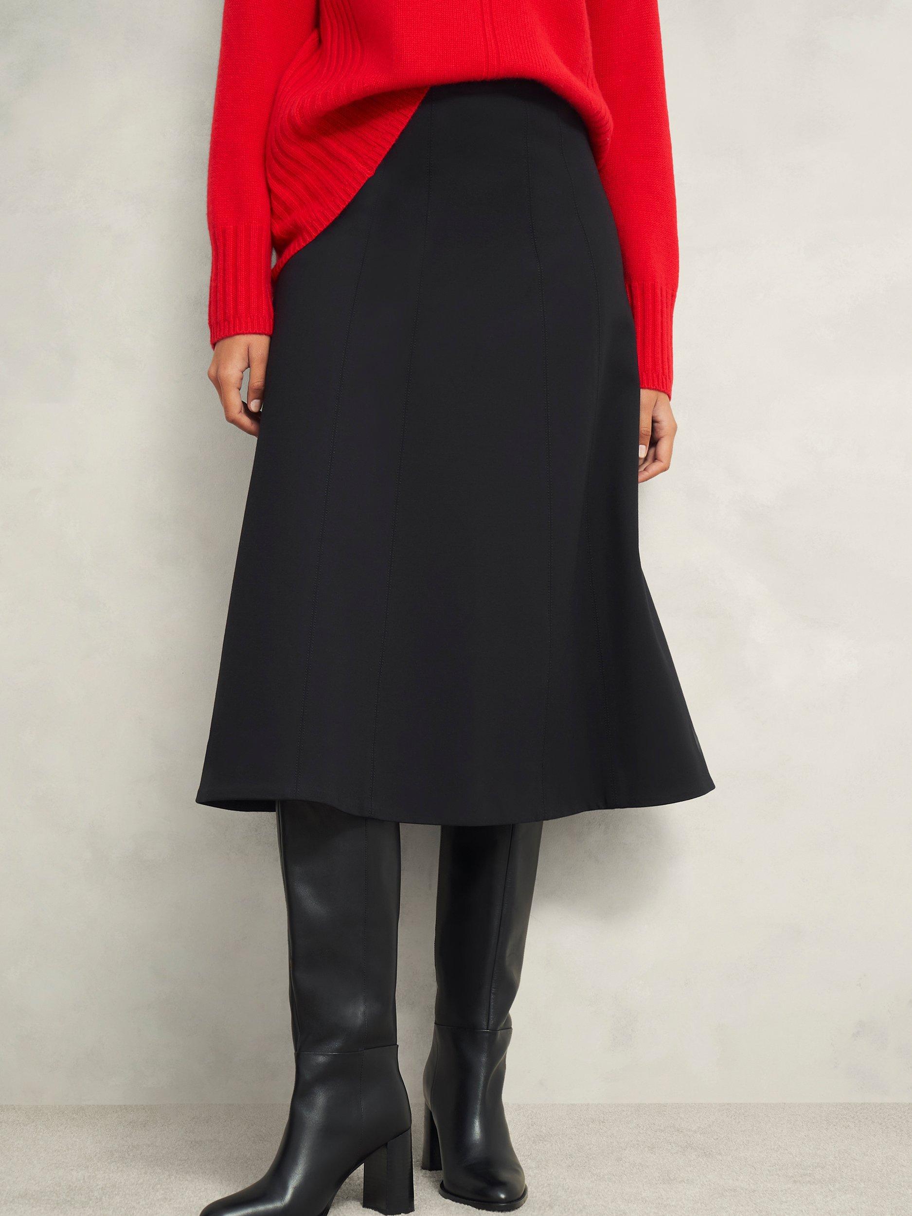 Product image 3 of 7, which shows Hobbs Adley Ponte Skirt, Black, 10