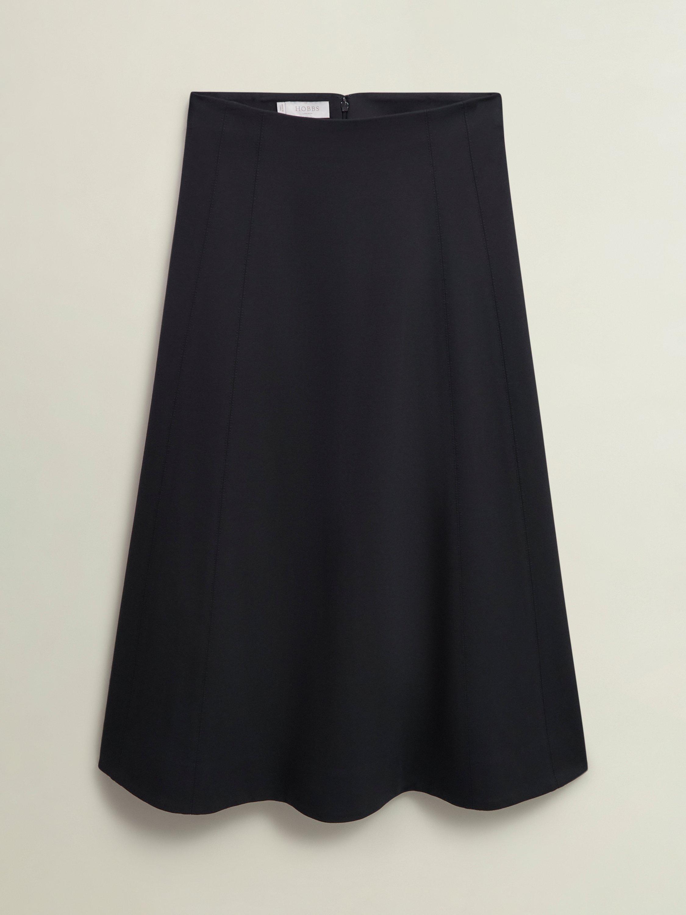 Product image 4 of 7, which shows Hobbs Adley Ponte Skirt, Black, 10