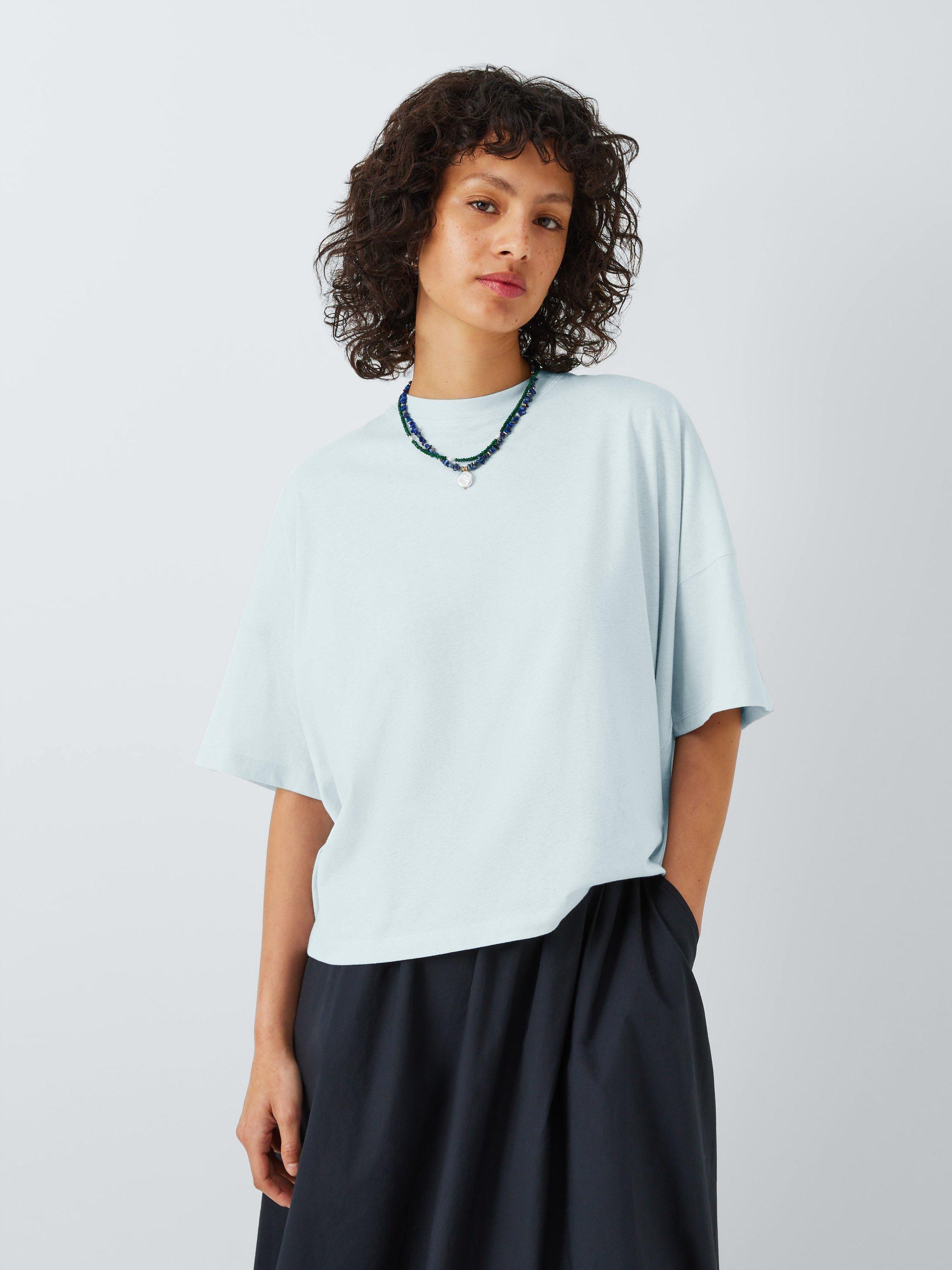 Product image 1 of 6, which shows AND/OR Lottie Boxy T-Shirt, Blue, 6