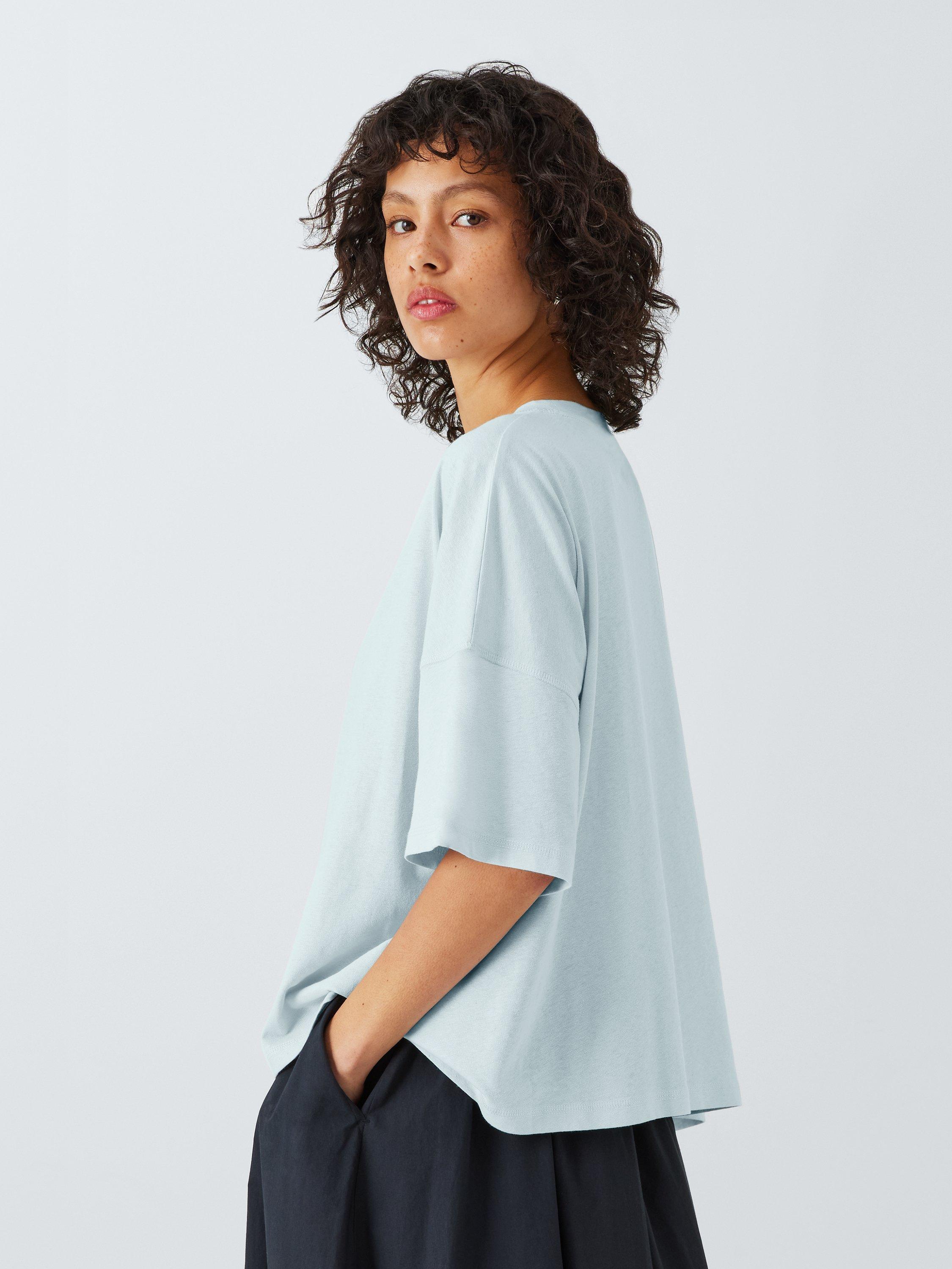 Product image 2 of 6, which shows AND/OR Lottie Boxy T-Shirt, Blue, 6