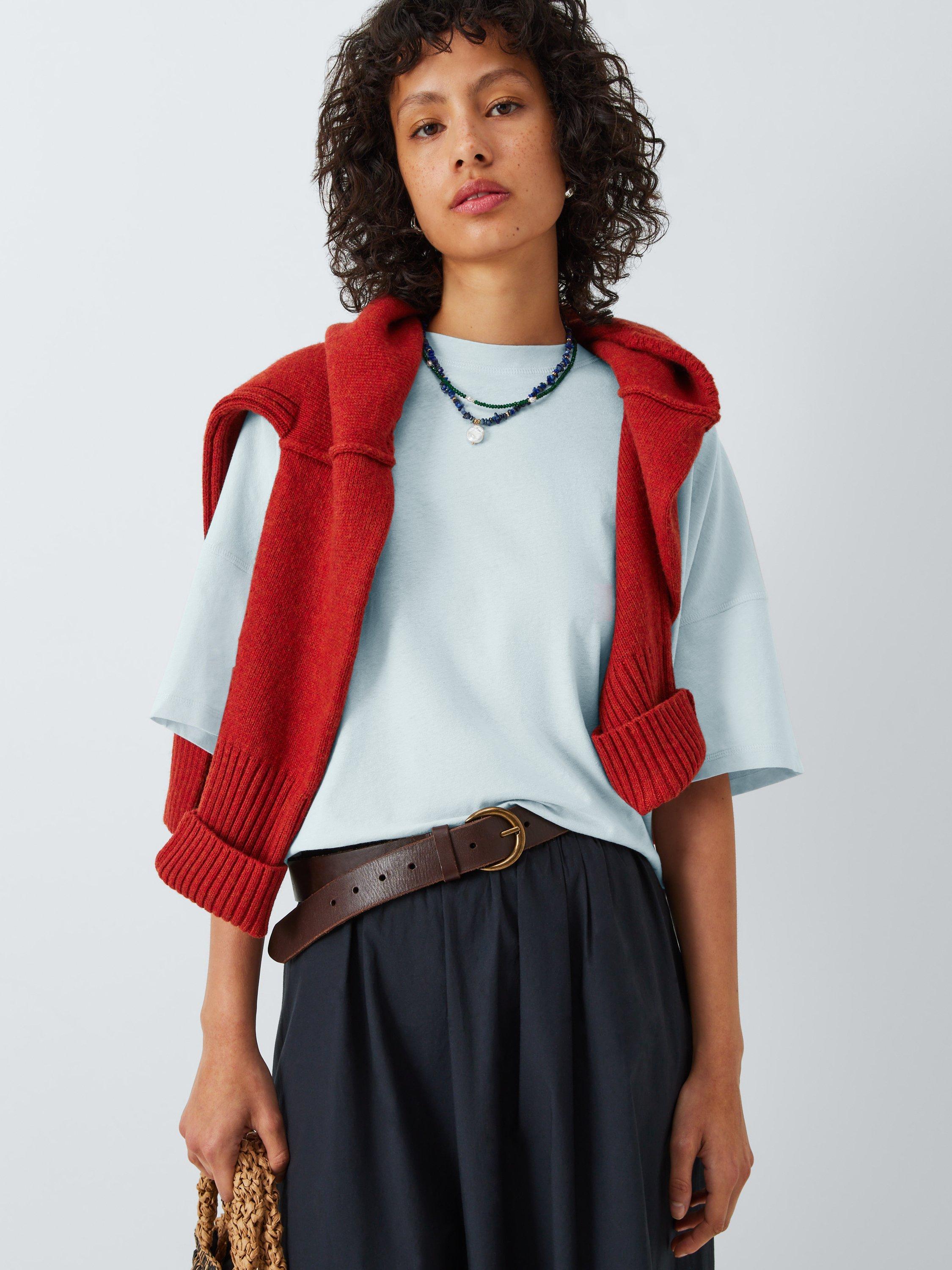 Product image 5 of 6, which shows AND/OR Lottie Boxy T-Shirt, Blue, 6