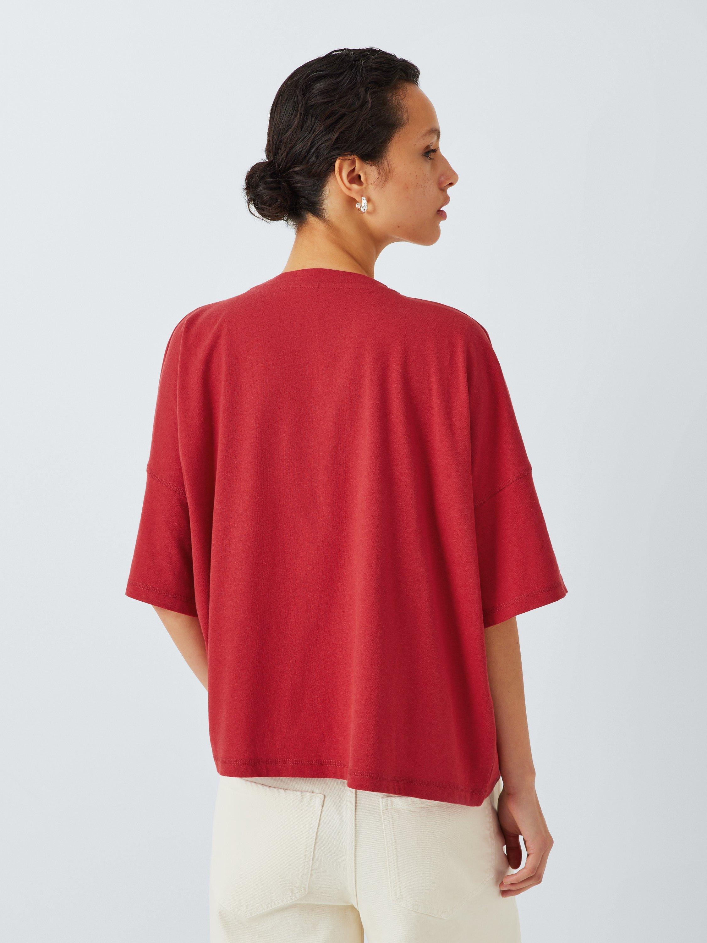 Product image 2 of 6, which shows AND/OR Lottie Boxy T-Shirt, Red, 20