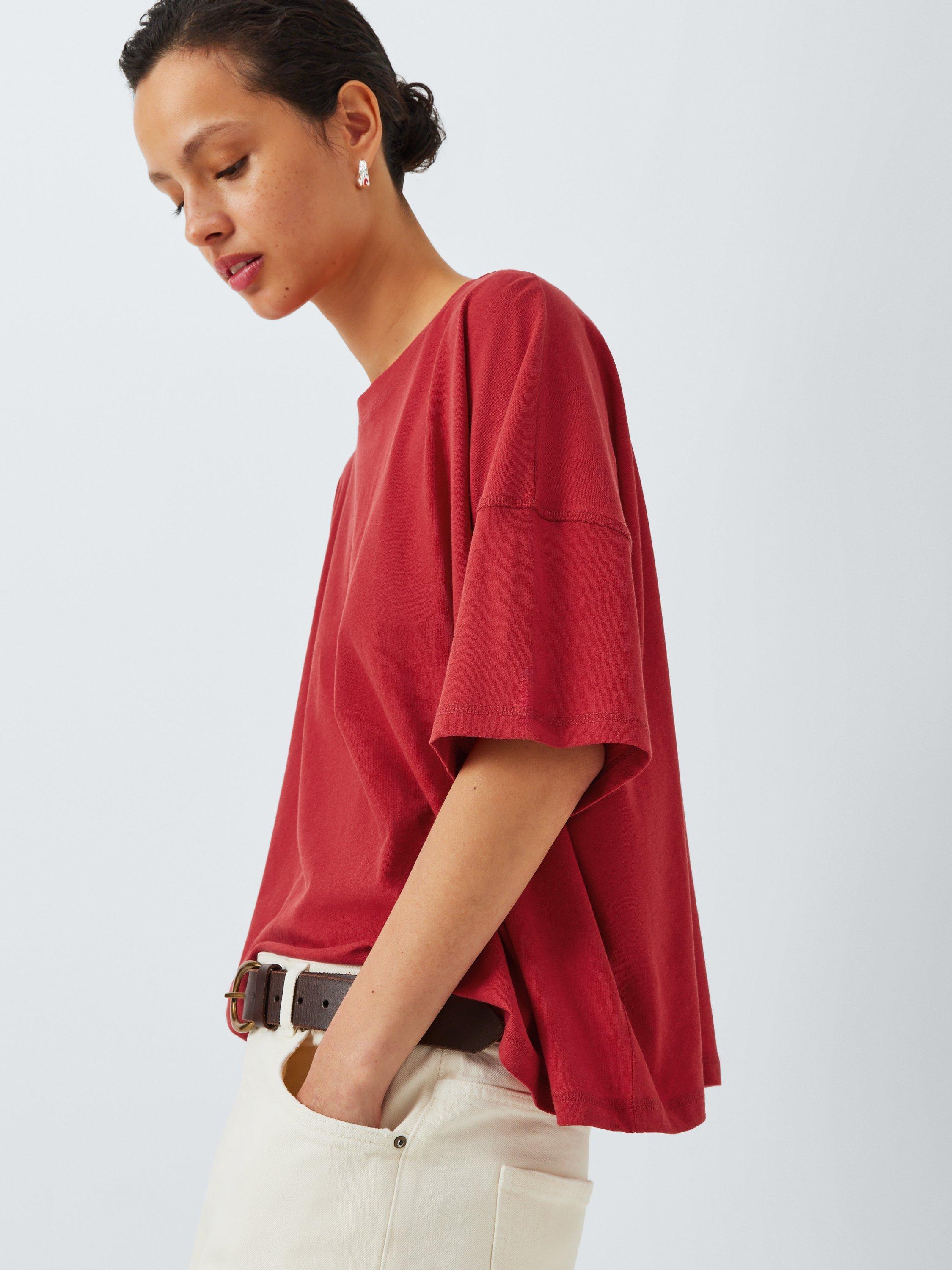 Product image 6 of 6, which shows AND/OR Lottie Boxy T-Shirt, Red, 20