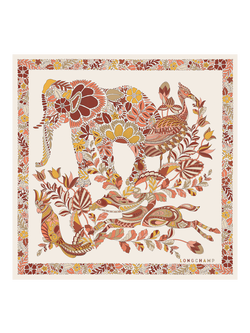 Longchamp Forêt Silk Square Scarf, Honey
