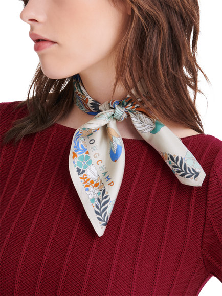 Longchamp Forêt Silk Square Scarf - view 2, Paper