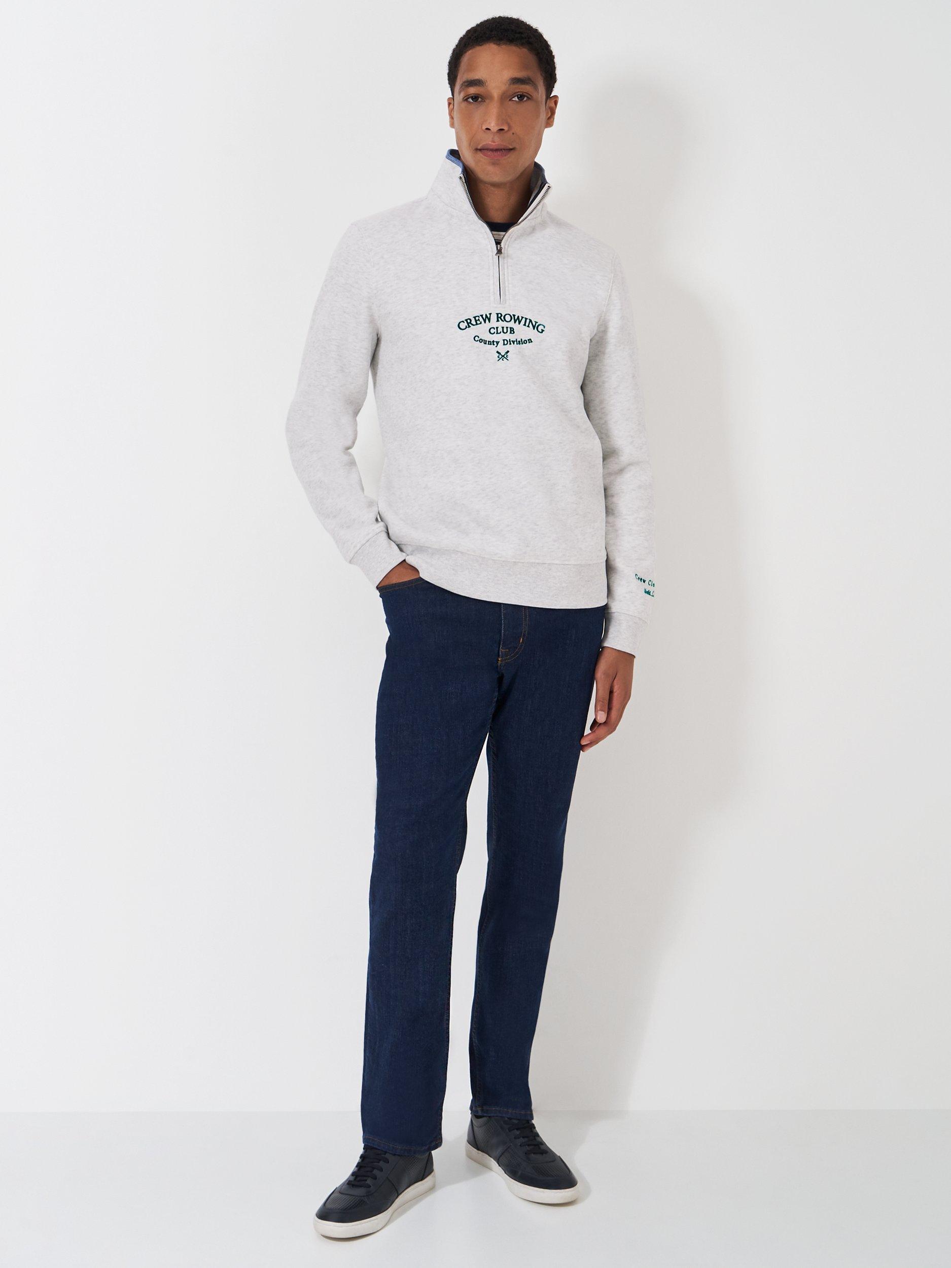 Product image 3 of 5, which shows Crew Clothing Half-Zip Sweatshirt, White, L