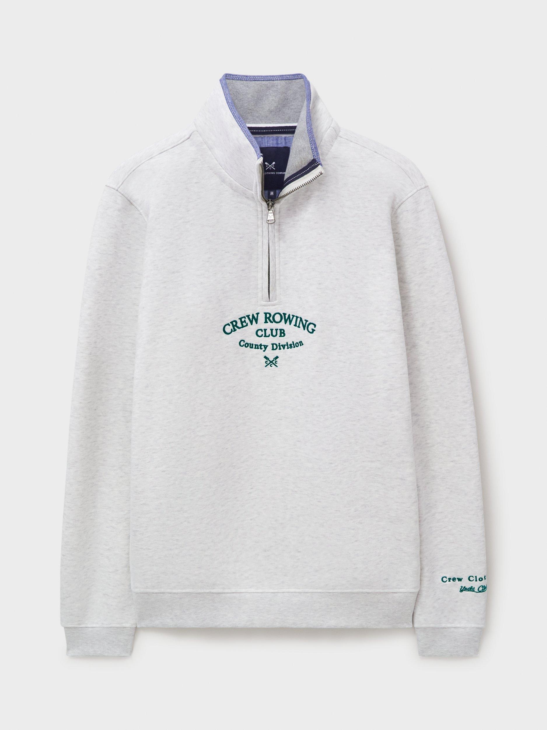 Product image 5 of 5, which shows Crew Clothing Half-Zip Sweatshirt, White, L