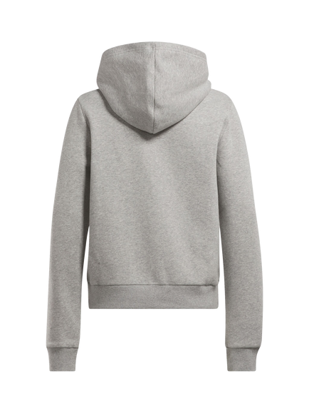 Reebok Women's ID Cotton Fleece Hoodie, Grey/White - view 2, Mgreyh/White