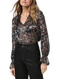 PAIGE Laurin Floral Velvet Top, Black/Multi