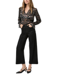 PAIGE Laurin Floral Velvet Top, Black/Multi